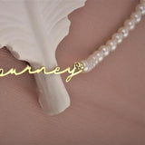 Women's Personalized Pearl Choker Necklace