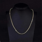 4mm Thickness Men's Silver Round Necklace 16-24 inchs