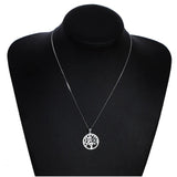 Zircon Tree Round Pendant 925 Silver Necklace for Women
