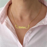 Personalized Angel Wings Name Necklace Stainless Steel Nameplate Necklaces