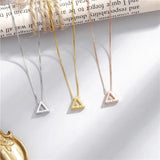 925 Silver Triangle Pendant Necklace with Chain