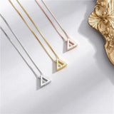 925 Silver Triangle Pendant Necklace with Chain