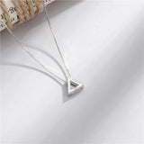 925 Silver Triangle Pendant Necklace with Chain