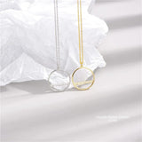 925 Sterling Silver Crystal Circle Pendant Necklace