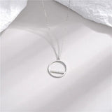 925 Sterling Silver Crystal Circle Pendant Necklace