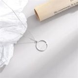 925 Sterling Silver Crystal Circle Pendant Necklace