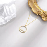 925 Sterling Silver Crystal Circle Pendant Necklace