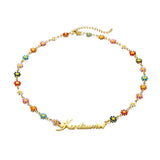 Personalized Name Necklace Stainless Steel Flower Wing Chain Necklaces For Women