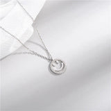 925 Silver Crystal Smile Face Pendant Necklace with 925 Chain