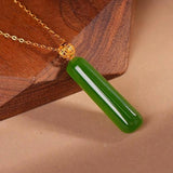 Natural Hetian Green Jade Small Necklace Pendant for Women