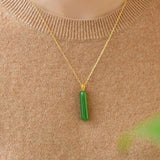 Natural Hetian Green Jade Small Necklace Pendant for Women