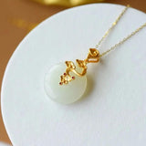 Hotan Chalcedony Xiangyun Pendant Necklace - Chinese Women's Jewelry