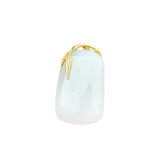 Hetian Jade Oval Bamboo Leaf Pendant Necklace Chinese Style Jewelry