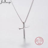 925 Sterling Silver Smooth Cross Necklace Pendant for Women Men