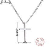 925 Sterling Silver Smooth Cross Necklace Pendant for Women Men