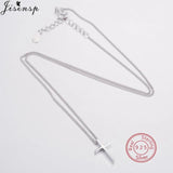 925 Sterling Silver Smooth Cross Necklace Pendant for Women Men