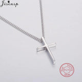 925 Sterling Silver Smooth Cross Necklace Pendant for Women Men