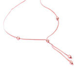 14K Rose Beads Chain Tassel Pendant Necklace