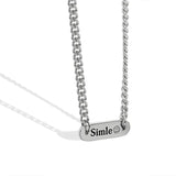 QUEENKISS NC672 Smiley 925 Silver Pendant Necklace