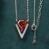 Sparkling Rhombus Ruby V Pendant S925 Silver Necklace