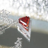 Sparkling Rhombus Ruby V Pendant S925 Silver Necklace
