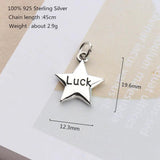 925 Silver Necklace Small Luck Star Pentagram Pendant Charm for Women