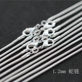 10pcs 925 Sterling Silver Snake Chain DIY Necklaces Unisex 16/18/20/22/24inch
