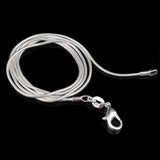 10pcs 925 Sterling Silver Snake Chain DIY Necklaces Unisex 16/18/20/22/24inch