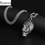 Hip-hop Wolf Head Pendant Titanium Steel Necklace