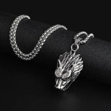 Hip-hop Wolf Head Pendant Titanium Steel Necklace