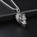 Hip-hop Wolf Head Pendant Titanium Steel Necklace