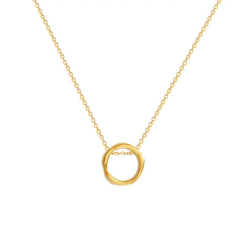 NC7141 18KT Circle Pendant Necklace