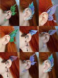 Iridescent Butterfly Ear Cuffs Dragon Ear Hooks