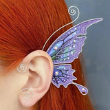 Iridescent Butterfly Ear Cuffs Dragon Ear Hooks