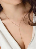S925 Silver Heart-Shaped Tassel Collarbone Necklace Female