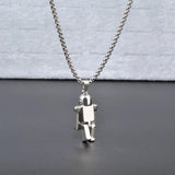 NC871 Robot Pendant Titanium Steel Necklace
