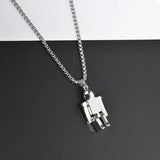 NC871 Robot Pendant Titanium Steel Necklace