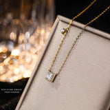 925 Silver Choker Necklace Zirconia Pendant Girl Gift