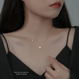 925 Silver Choker Necklace Zirconia Pendant Girl Gift