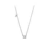 925 Silver Choker Necklace Zirconia Pendant Girl Gift