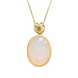 Natural Hetian Chalcedony Turquoise Pendant Necklace