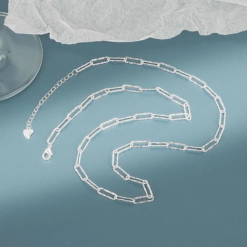 QUEENKISS NC629 18KT Necklace Square Cold Fine Jewelry Birthday Wedding