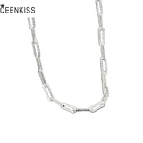 QUEENKISS NC629 18KT Necklace Square Cold Fine Jewelry Birthday Wedding