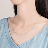 QUEENKISS NC629 18KT Necklace Square Cold Fine Jewelry Birthday Wedding