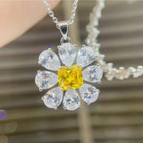 Yellow & Pink Diamond Necklace Pendant for Ladies