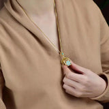 Chinese Retro Silver CZ Pendant Necklace