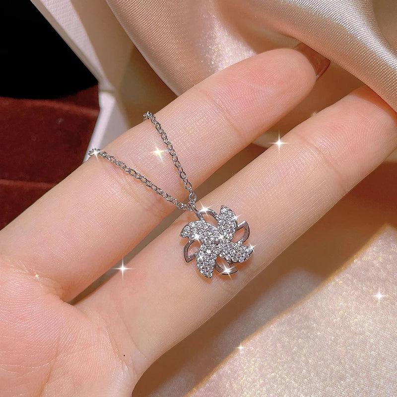 Crystal Windmill Necklace Pendant for Ladies Party Anniversary