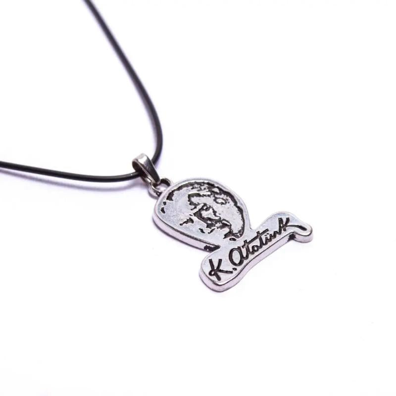 Ataturk Leather Necklace, Vinlex, 70 cm