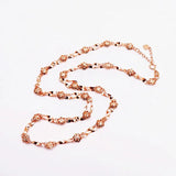 14K Rose Double Flower Chunky Necklace for Women