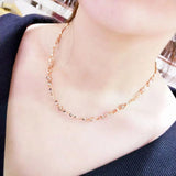 14K Rose Double Flower Chunky Necklace for Women